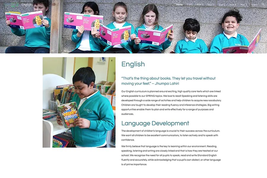 Curriculum Page - English